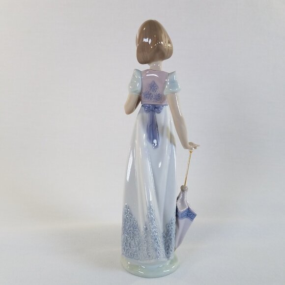 LLadro 7611 Summer Stroll Figurine 9" Girl Cat Dove Porcelain Retired Mint - Picture 5 of 14